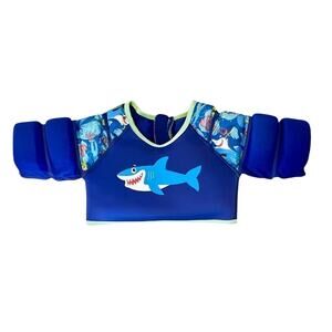 iToobie Swimming Jacket Kids Swim Vest Flotation Device Sharks Blue S/M‎ 2-3Yrs